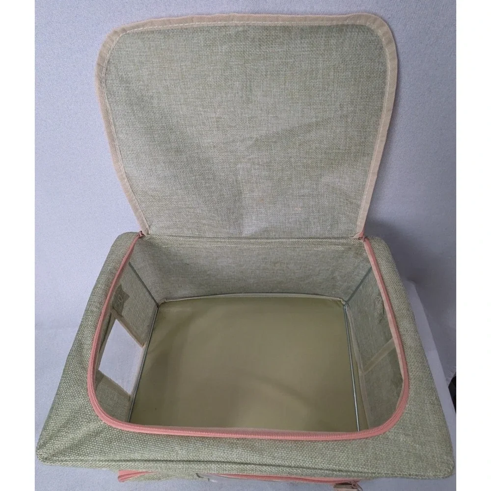 Storage Bin Organizer Medium Sage Green Excellent Collapsible Window